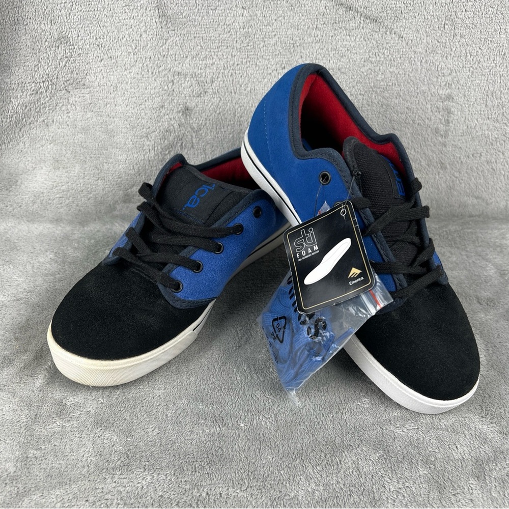 Emerica Fat Laced Skate Shoes Size 7 Blue Black RARE New With Tags